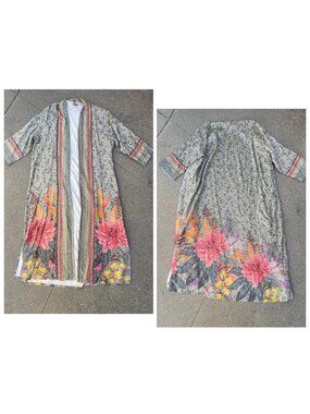Bl-nk Blank Anthropologie Tinopi Burnout Duster Kimono Floral
